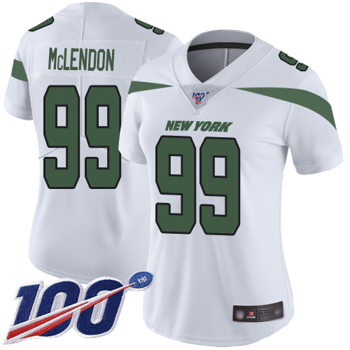 New York Jets Limited White Women Steve McLendon Road Jersey NFL Football #99 100th Season Vapor Untouchable->youth nfl jersey->Youth Jersey